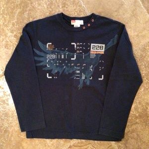Diesel boys blue graphic long sleeve t shirt size small